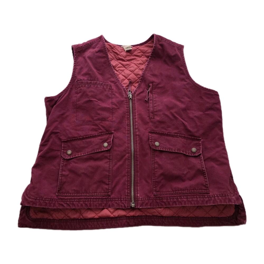 Duluth Trading Co canvas Vest Mens XXL Red Workwear Outdoor Utility Pockets